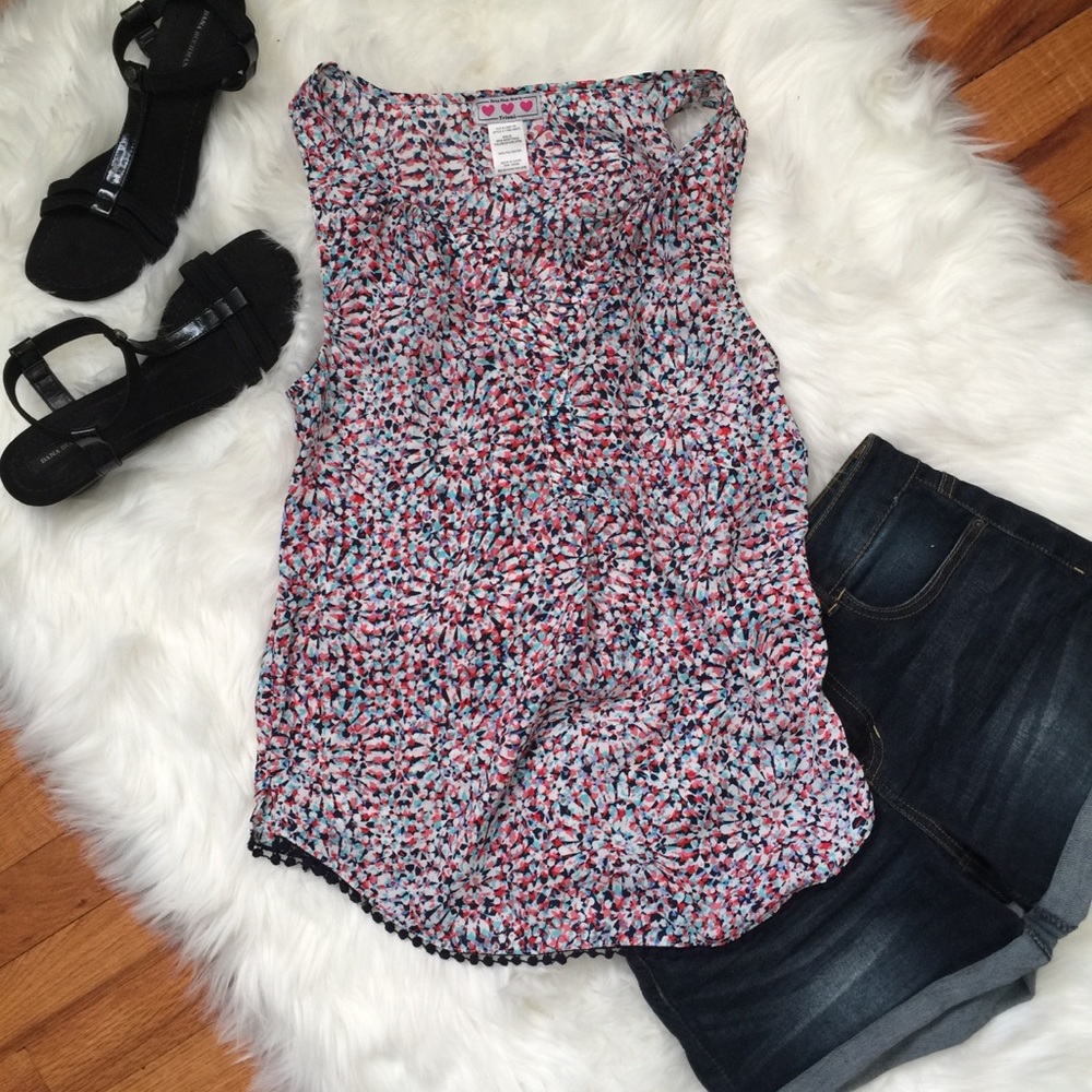 Sleeveless Blouse with Decorative Trim